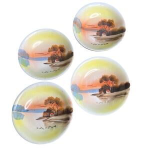 Art Deco Nippon Dessert Bowls Vintage Set of 4 Hand Painted Japan Cottage